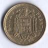 Монета 1 песета. 1966(68) год, Испания.
