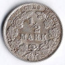 Монета 1/2 марки. 1915 год (G), Германская империя.