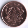 Монета 1 песева. 2007 год, Гана.