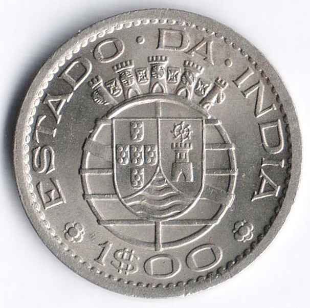 Монета 1 эскудо. 1959 год, Португальская Индия.