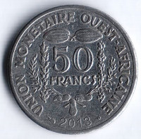 Монета 50 франков. 2013 год, Западно-Африканские Штаты.