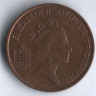 Монета 1 пенни. 1989 год, Гернси.