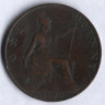 Монета 1 пенни. 1896 год, Великобритания.