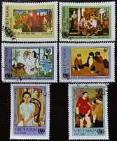 Набор почтовых марок (6 шт.). "Вьетнамская пластичная живопись". 1984 год, Вьетнам.