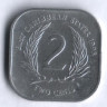 Монета 2 цента. 1995 год, Восточно-Карибские государства.