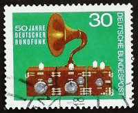 Почтовая марка. "50 лет немецкому радиовещанию". 1973 год, ФРГ.