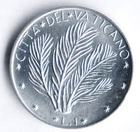 Монета 1 лира. 1970 год, Ватикан. FAO.