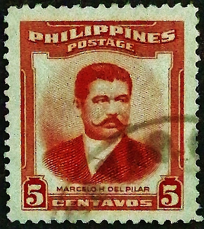 Почтовая марка (5 c.). "Марсело Иларио дель Пилар и Гатмаитан". 1952 год, Филиппины.