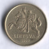 Монета 10 центов. 1999 год, Литва.