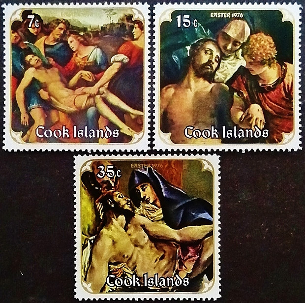 Набор марок (3 шт.). "Пасха (I)". 1976 год, Острова Кука.