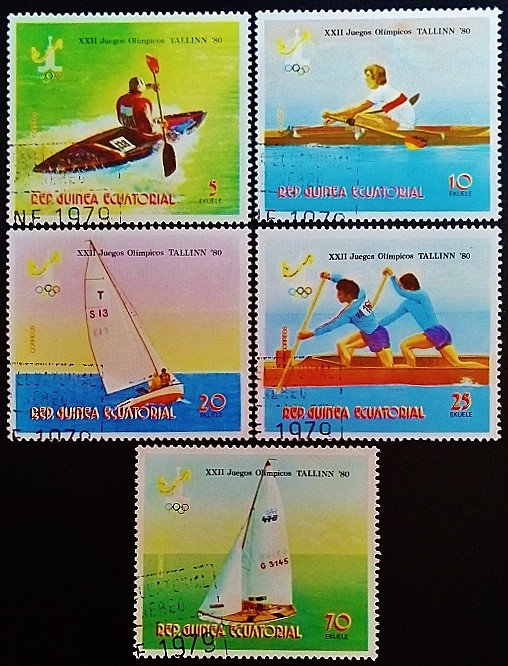 Набор почтовых марок (5 шт.). "Летние Олимпийские игры, Москва`1980 (I)". 1978 год, Экваториальная Гвинея.