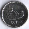 5 центов. 2000 год, Фиджи.