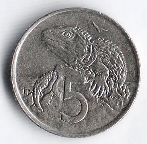 Монета 5 центов. 1998 год, Новая Зеландия.