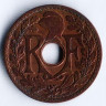 Монета 1/2 сантима. 1935(a) год, Французский Индокитай.