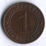 Монета 1 рейхспфенниг. 1931 год (E), Веймарская республика.