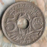 Монета 5 сантимов. 1937 год, Франция.