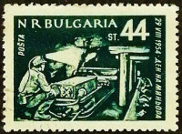 Почтовая марка. "День шахтера". 1954 год, Болгария.