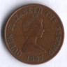 Монета 1 пенни. 1987 год, Джерси.