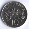 10 центов. 1987 год, Сингапур.