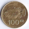 Монета 100 крон. 2011 год, Исландия.