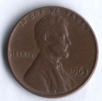 1 цент. 1963 год, США.