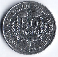 Монета 50 франков. 2021 год, Западно-Африканские Штаты.
