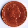 Монета 1 цент. 1997 год, Бермудские острова.