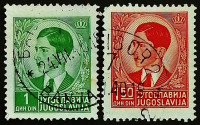 Набор почтовых марок (2 шт.). "Король Пётр II". 1939 год, Королевство Югославия.