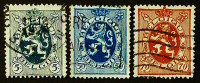 Набор почтовых марок (3 шт.). "Геральдический лев". 1929-1930 годы, Бельгия.