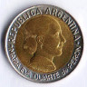 Монета 1 песо. 1997 год, Аргентина. Мария Эва Дуарте де Перон.