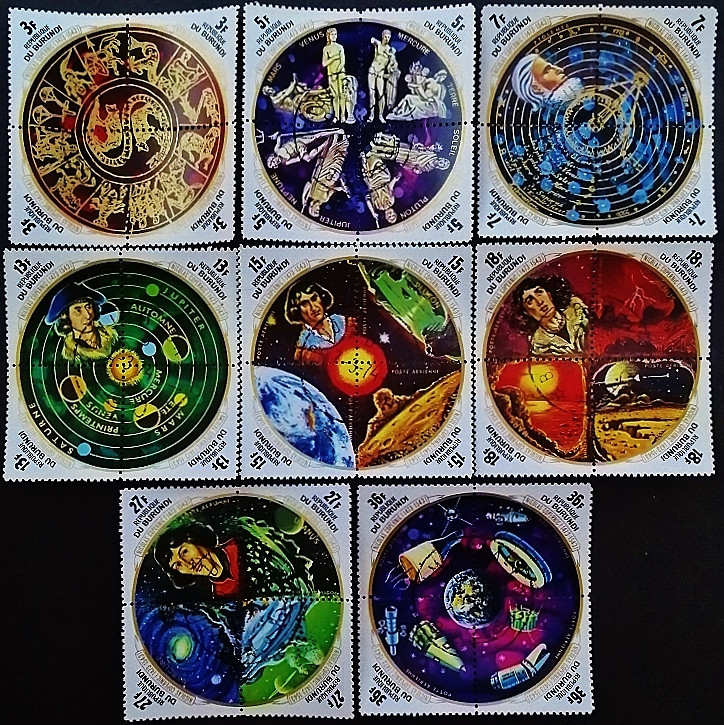 Набор почтовых марок (32 шт.). "500 лет со дня рождения Коперника". 1973 год, Бурунди.