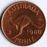 Монета 1 пенни. 1960(p) год, Австралия.