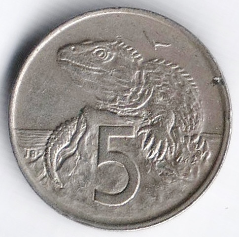 Монета 5 центов. 1999 год, Новая Зеландия.