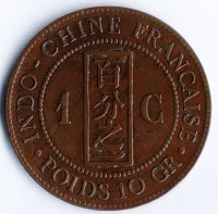 Монета 1 сантим. 1885(A) год, Французский Индокитай.