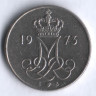 Монета 10 эре. 1973 год, Дания. S;B.