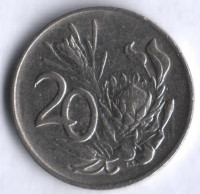 20 центов. 1985 год, ЮАР.