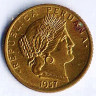 Монета 5 сентаво. 1957 год, Перу. Малая дата.
