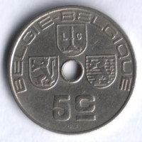 Монета 5 сантимов. 1940 год, Бельгия (Belgie-Belgique).