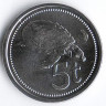 Монета 5 тойа. 2002 год, Папуа-Новая Гвинея.