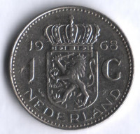 Монета 1 гульден. 1968 год, Нидерланды.