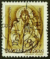 Почтовая марка (80 f.). "Мадонна - покровительница Венгрии". 1941 год, Венгрия.