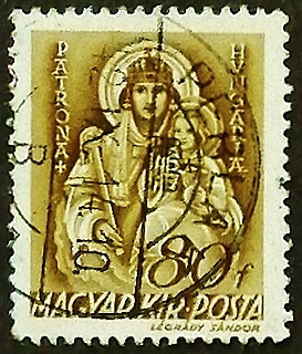 Почтовая марка (80 f.). "Мадонна - покровительница Венгрии". 1941 год, Венгрия.