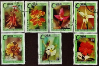 Набор почтовых марок (7 шт.). "Полевые цветы". 1973 год, Куба.