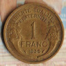 Монета 1 франк. 1939 год, Франция.