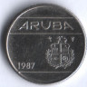 Монета 10 центов. 1987 год, Аруба.