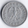 Монета 50 рейхспфеннигов. 1935 год (E), Третий Рейх.