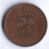 Монета 5 сентимо. 1977 год, Венесуэла.