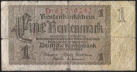 Бона 1 рентенмарка. 1923(37) год "D", Веймарская республика.