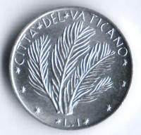 Монета 1 лира. 1971 год, Ватикан.