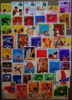 Подборка марок на тему "Спорт". Без повторов (более 140 шт.).